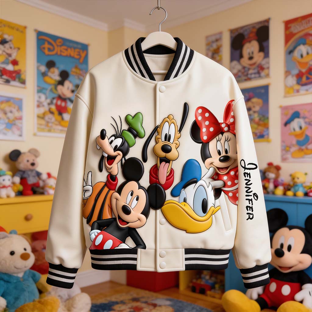 Personalized Disney Mouse Varsity Jacket Custom Name Gift Varsity Jacket GradoCreations