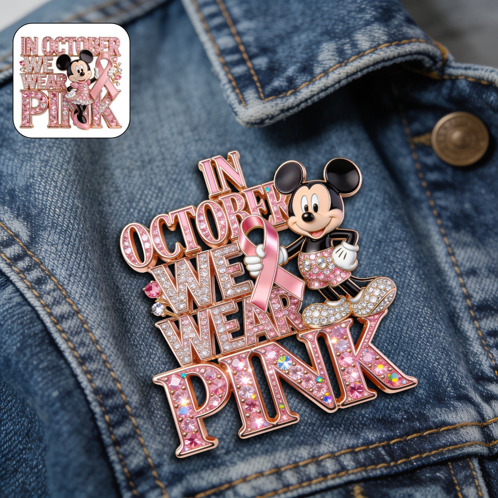Personalized Breast Cancer Awareness Enamel Pin Pink Ribbon Gift 3D Embossed Enamel Pin GradoCreations