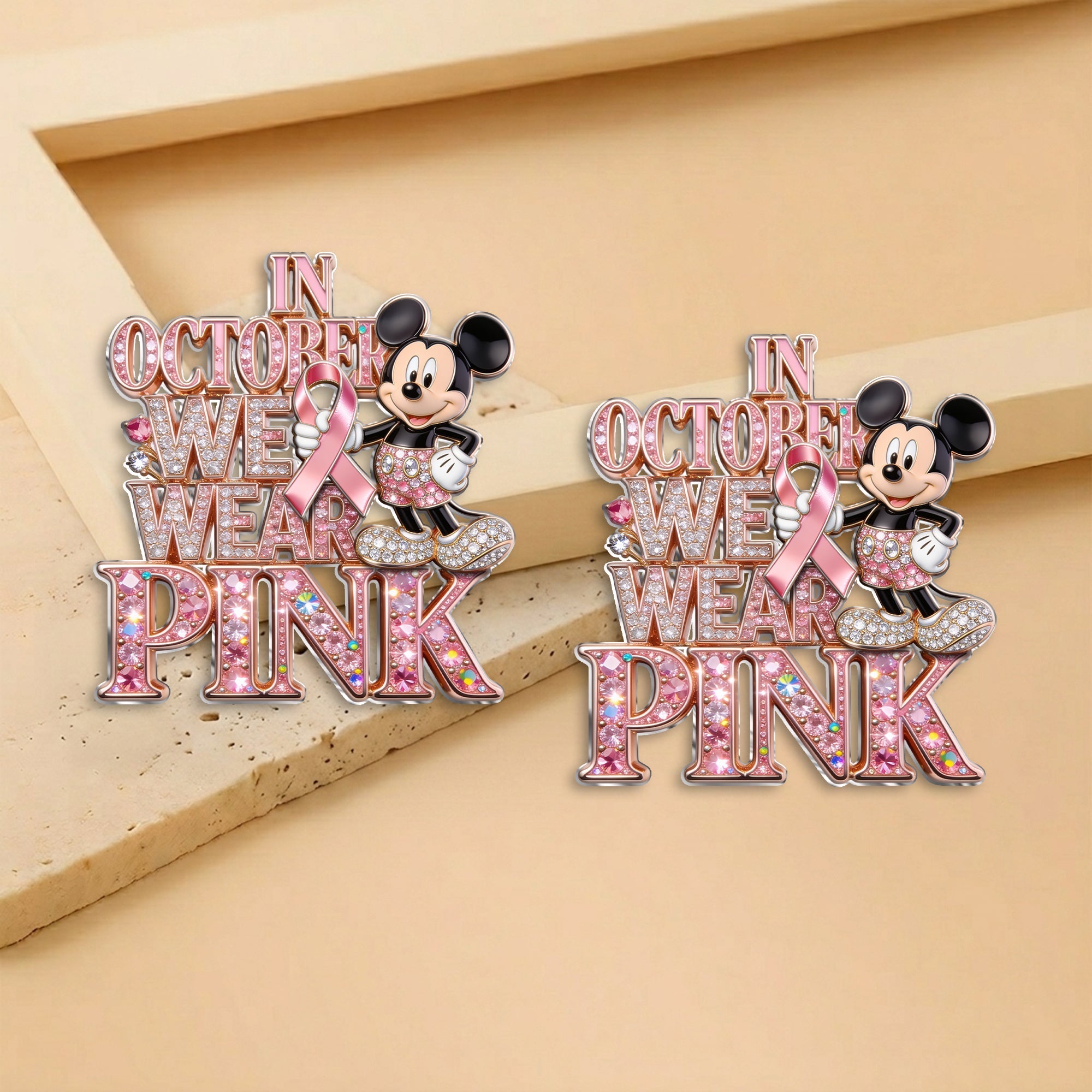 Personalized Breast Cancer Awareness Enamel Pin Pink Ribbon Gift 3D Embossed Enamel Pin GradoCreations