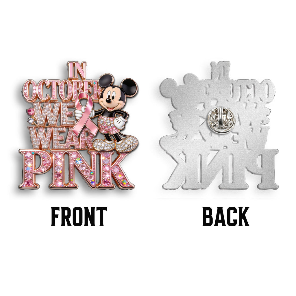 Personalized Breast Cancer Awareness Enamel Pin Pink Ribbon Gift 3D Embossed Enamel Pin GradoCreations