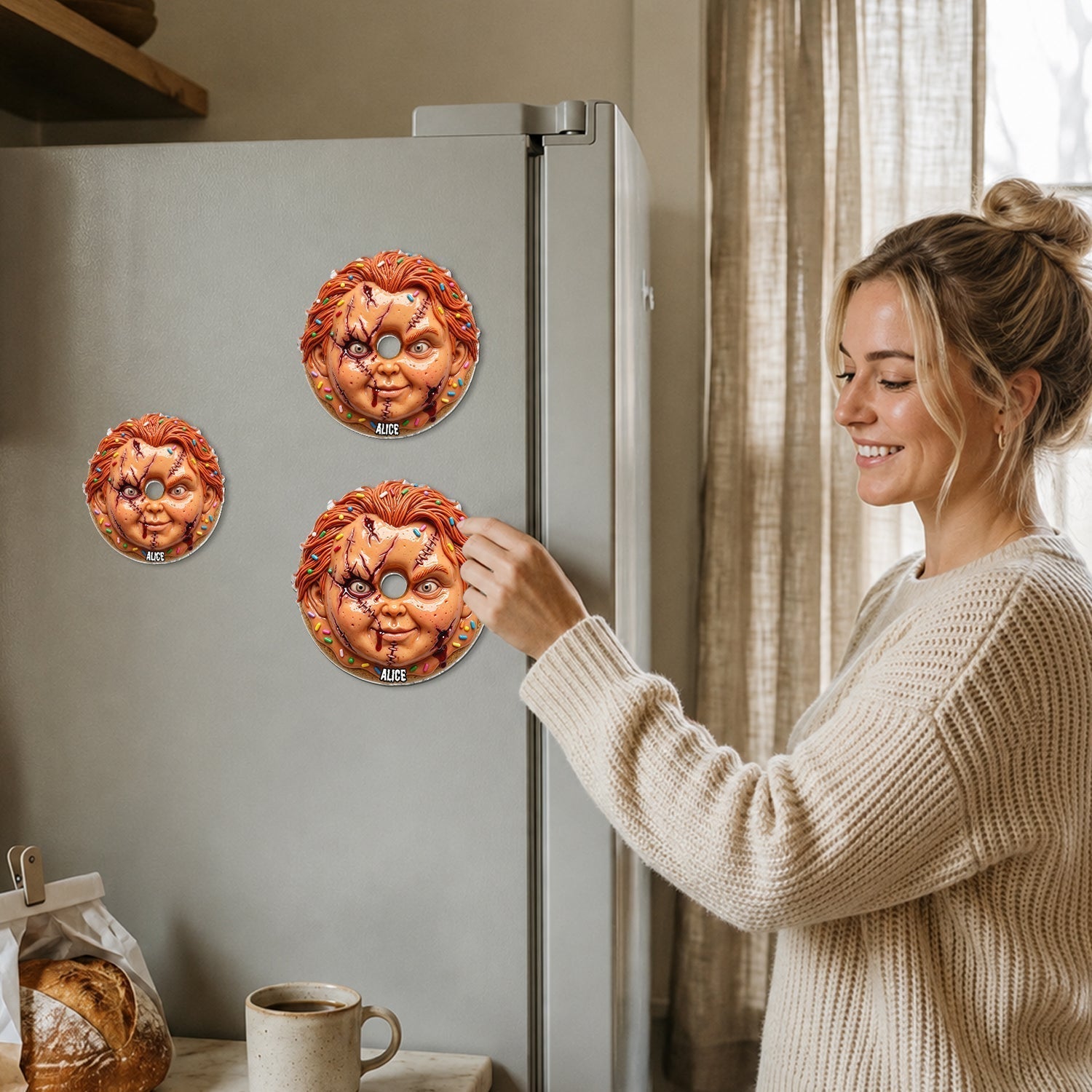 Personalized Funny Horror Food Acrylic Fridge Magnet Gift for Family Fridge Magnet GradoCreations