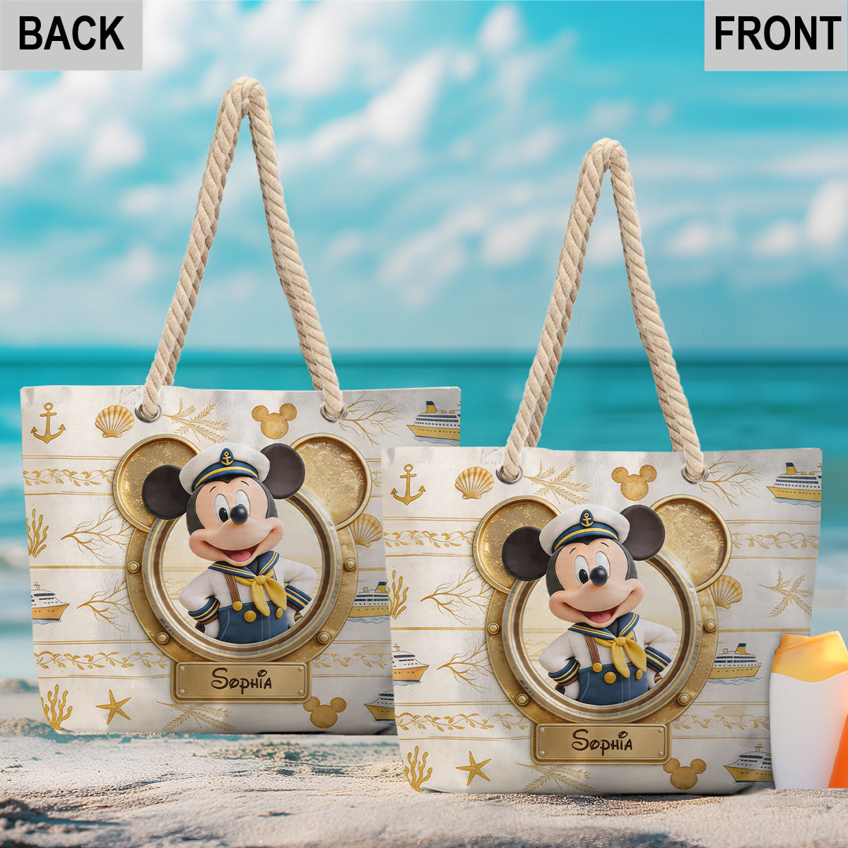 Personalized Disney Beach Bag with Custom Name for Kids Beach Bag GradoCreations