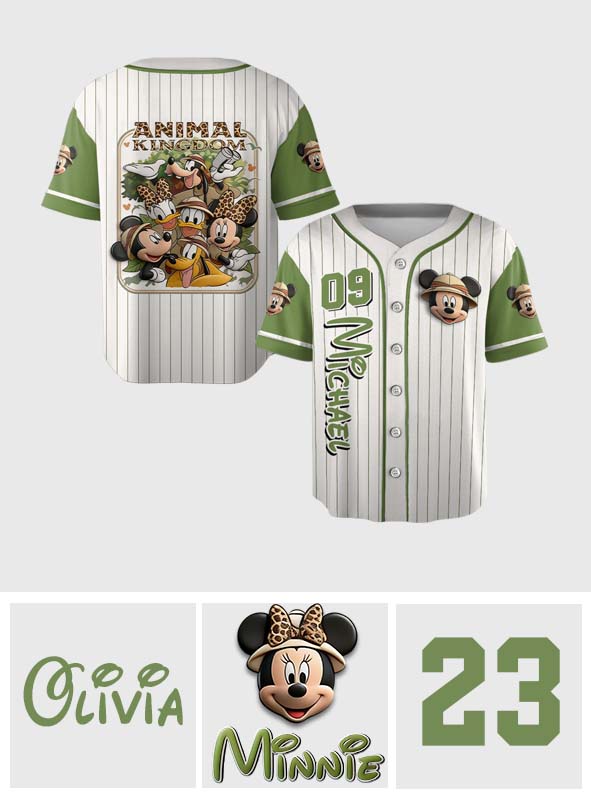 Personalized Animal Kingdom Baseball Jersey Custom Name Gift for Kids Baseball Jersey GradoCreations
