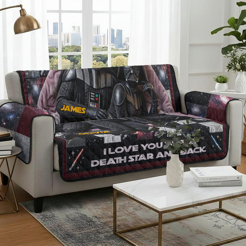 Personalized Quilted Sofa Cover Star Wars The Force Gift for Couples Quilted Sofa/Couch Cover GradoCreations