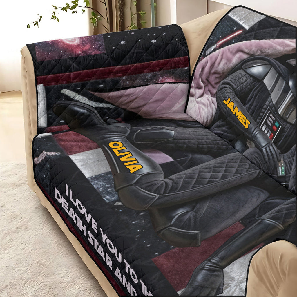 Personalized Quilted Sofa Cover Star Wars The Force Gift for Couples Quilted Sofa/Couch Cover GradoCreations
