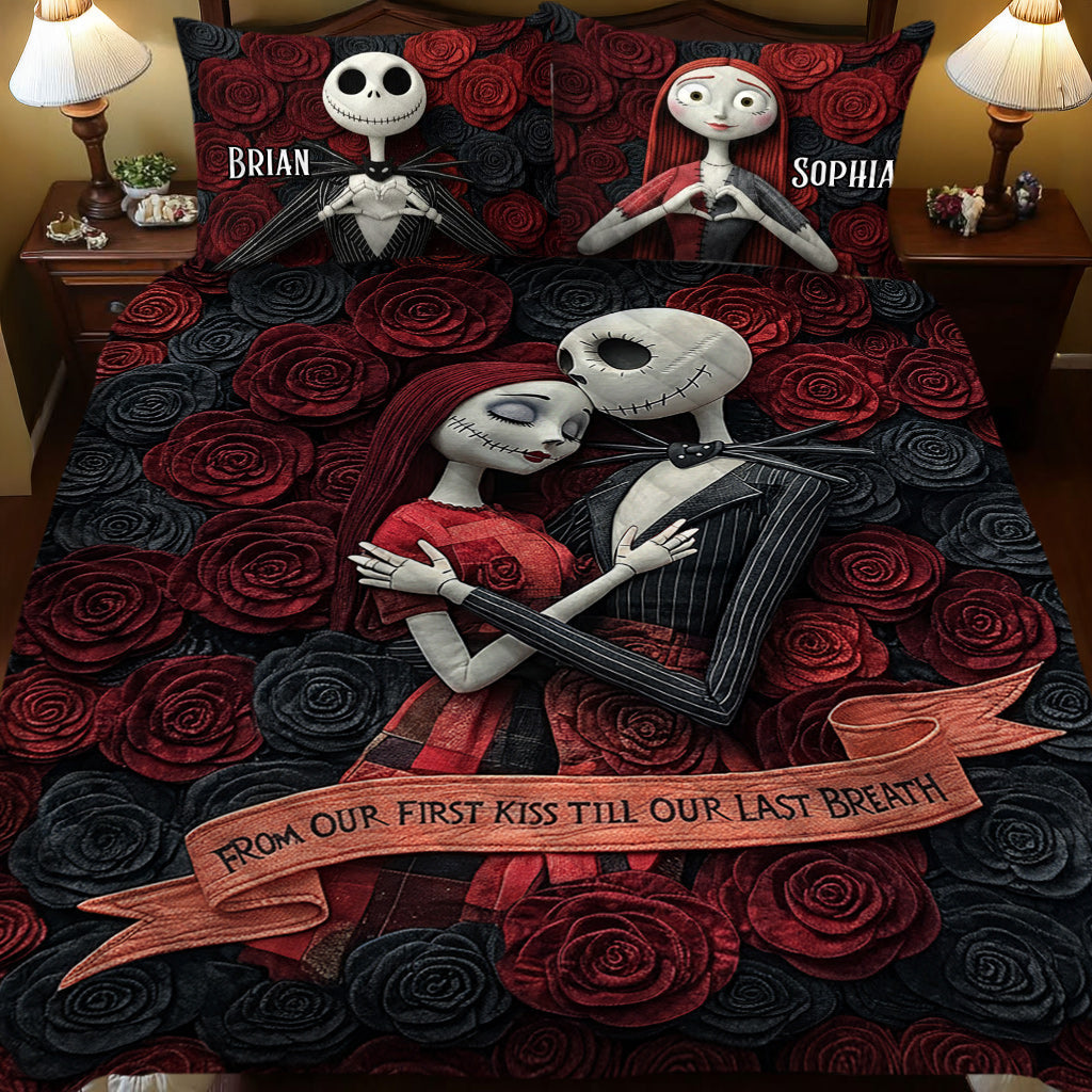 Personalized Nightmare Quilt Set with Custom Names | Gift for Couples Quilt Set GradoCreations
