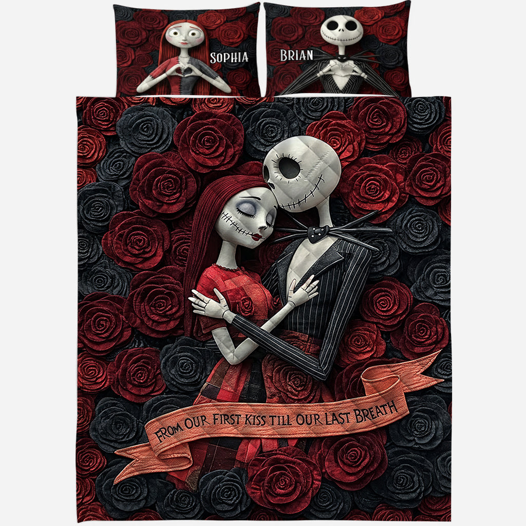 Personalized Nightmare Quilt Set with Custom Names | Gift for Couples Quilt Set GradoCreations
