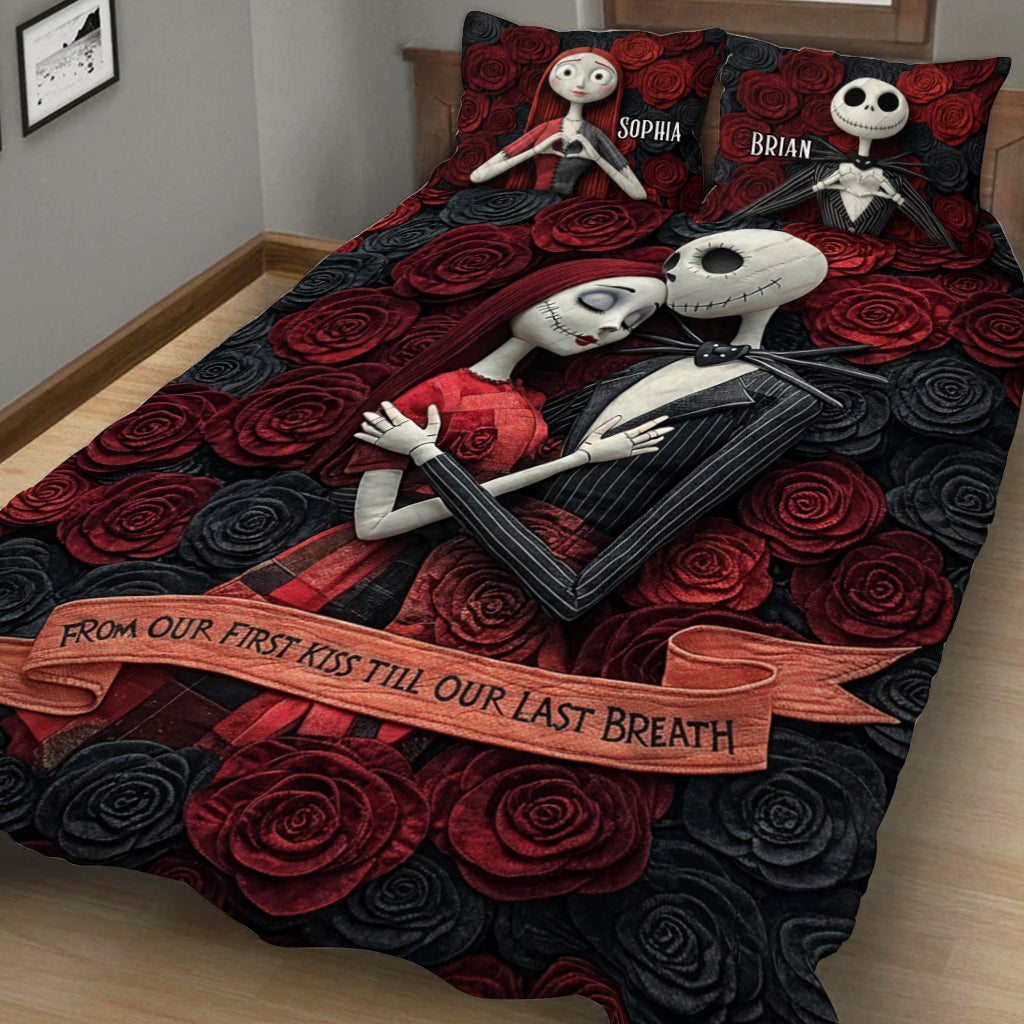 Personalized Nightmare Quilt Set with Custom Names | Gift for Couples Quilt Set GradoCreations