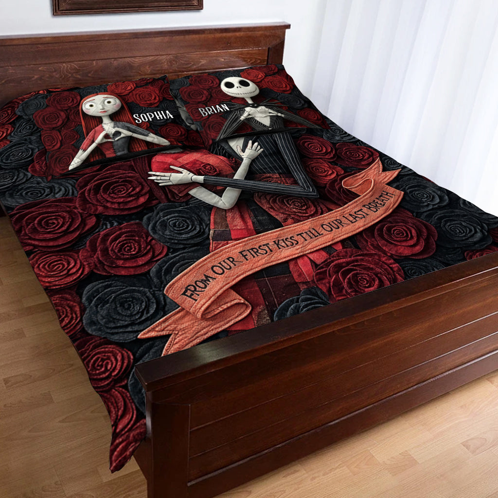 Personalized Nightmare Quilt Set with Custom Names | Gift for Couples Quilt Set GradoCreations