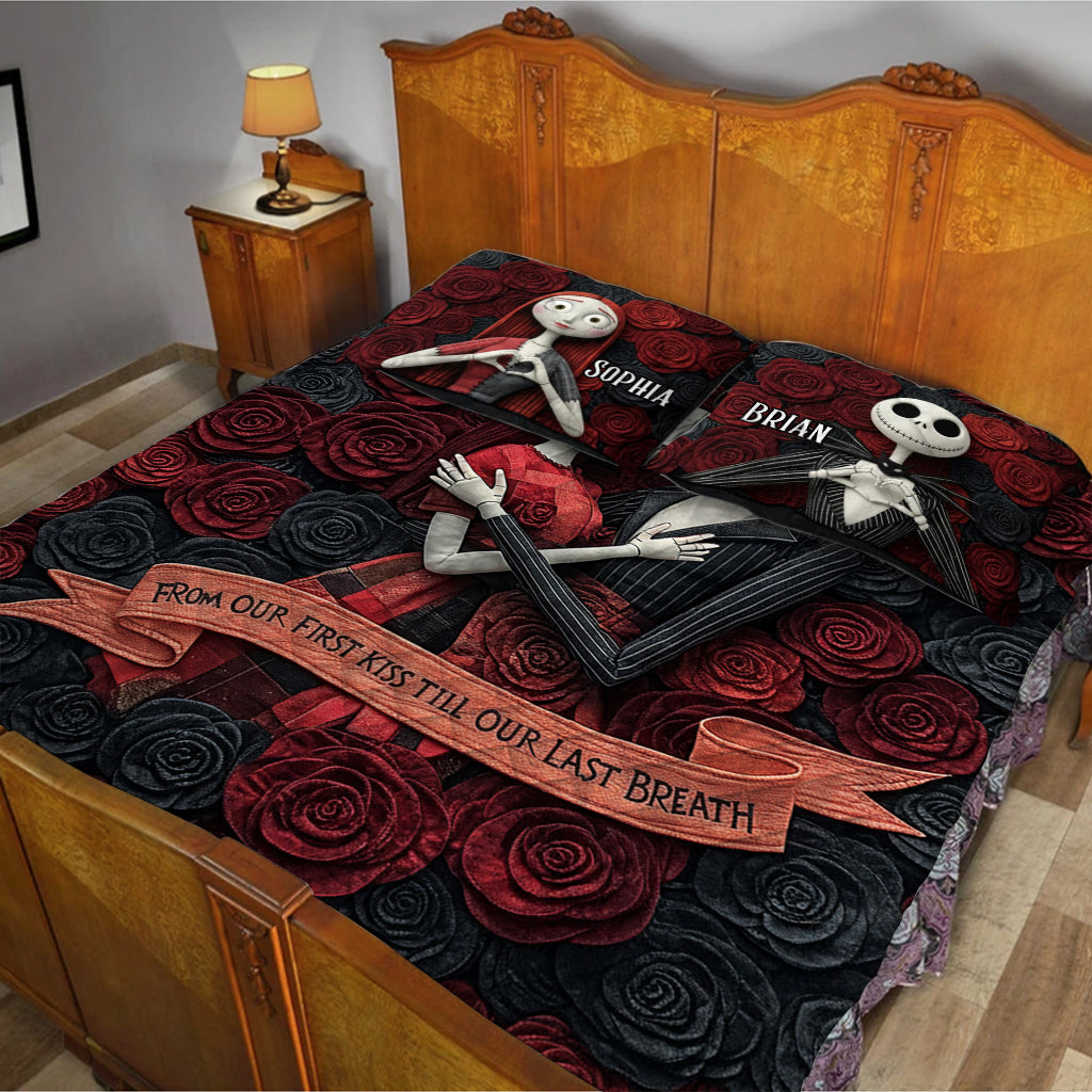 Personalized Nightmare Quilt Set with Custom Names | Gift for Couples Quilt Set GradoCreations