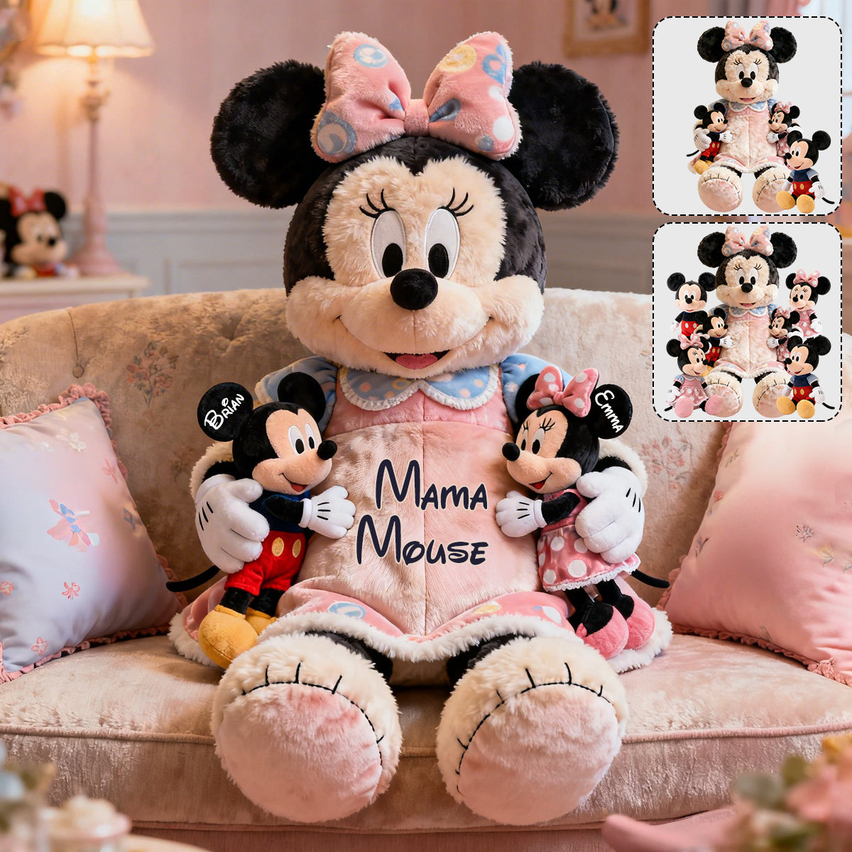 Personalized Premium Faux Fur Mouse Pillow Custom Name Gift Premium Faux Fur Pillow GradoCreations