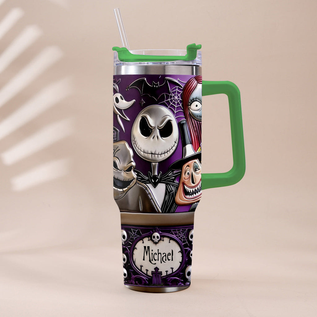 Personalized Nightmare Tumbler with Plush Charm Gift for Halloween Tumbler With Plush Charm GradoCreations