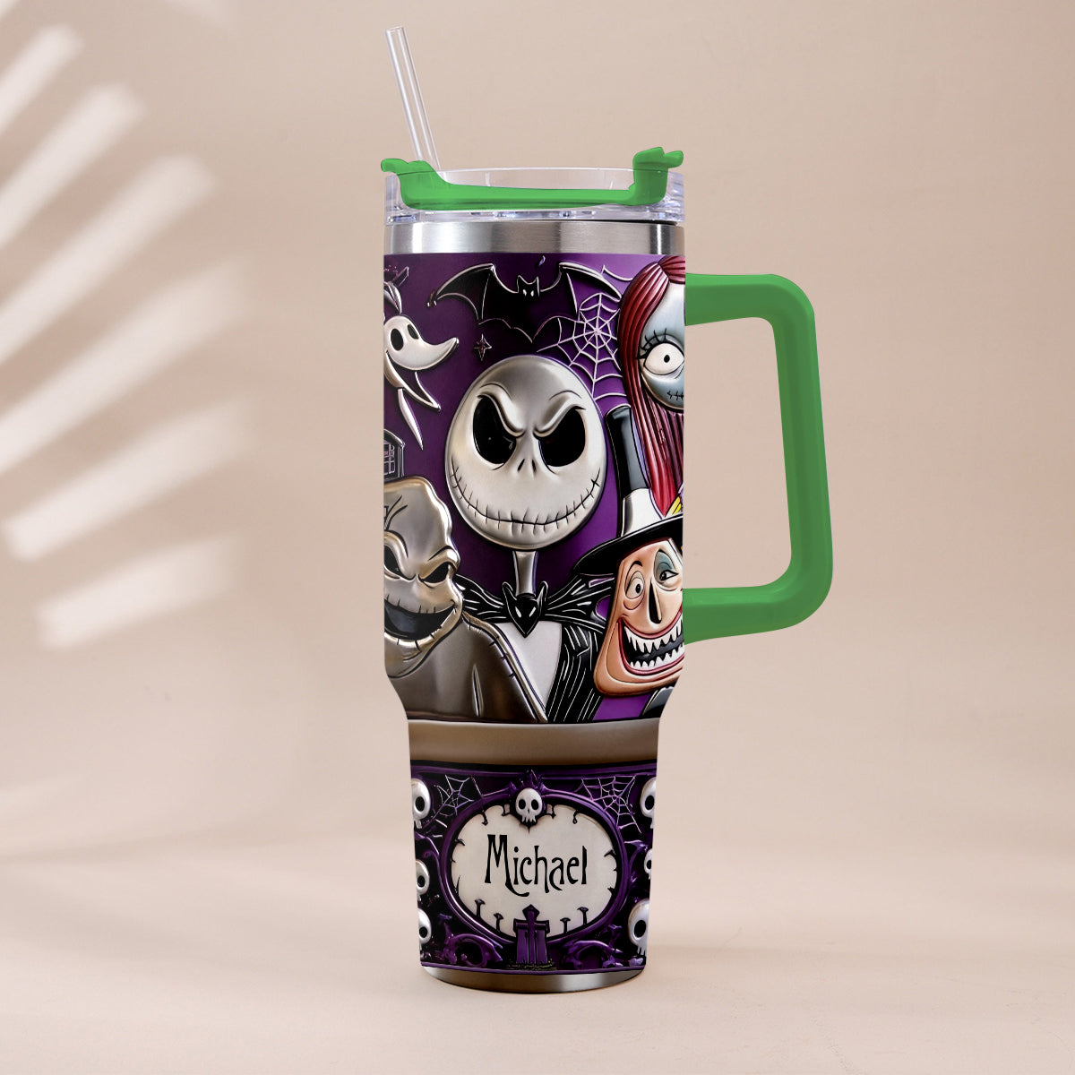 Personalized Nightmare Tumbler with Plush Charm Gift for Halloween Tumbler With Plush Charm GradoCreations