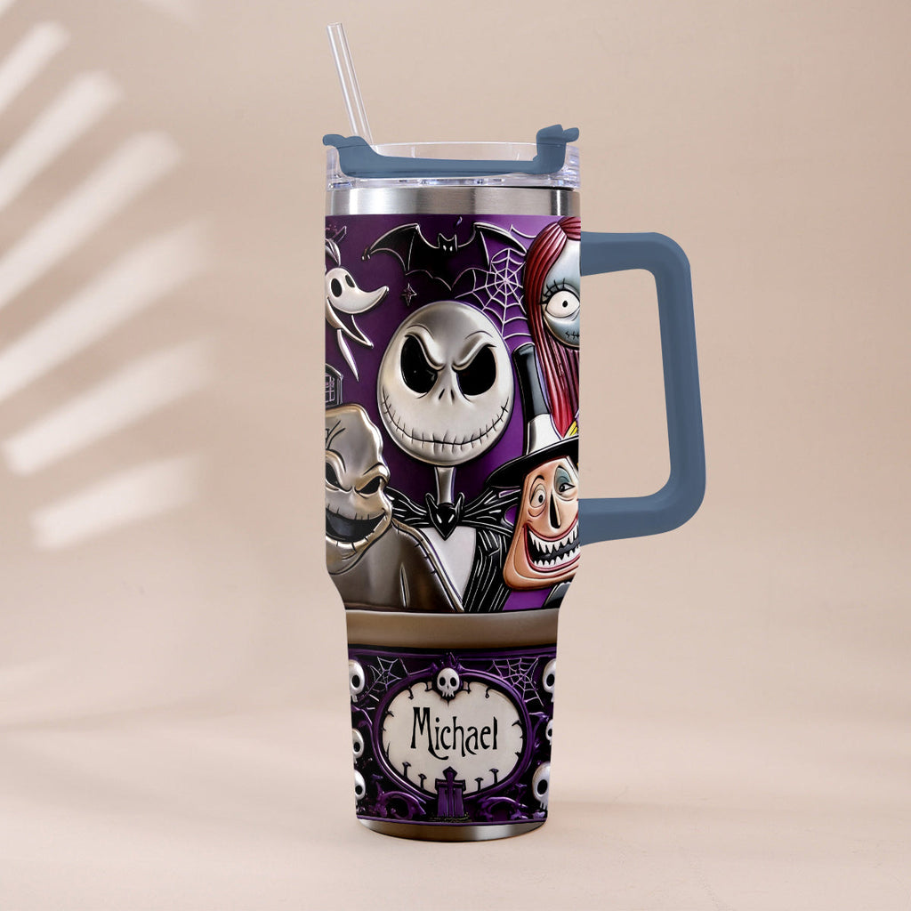 Personalized Nightmare Tumbler with Plush Charm Gift for Halloween Tumbler With Plush Charm GradoCreations