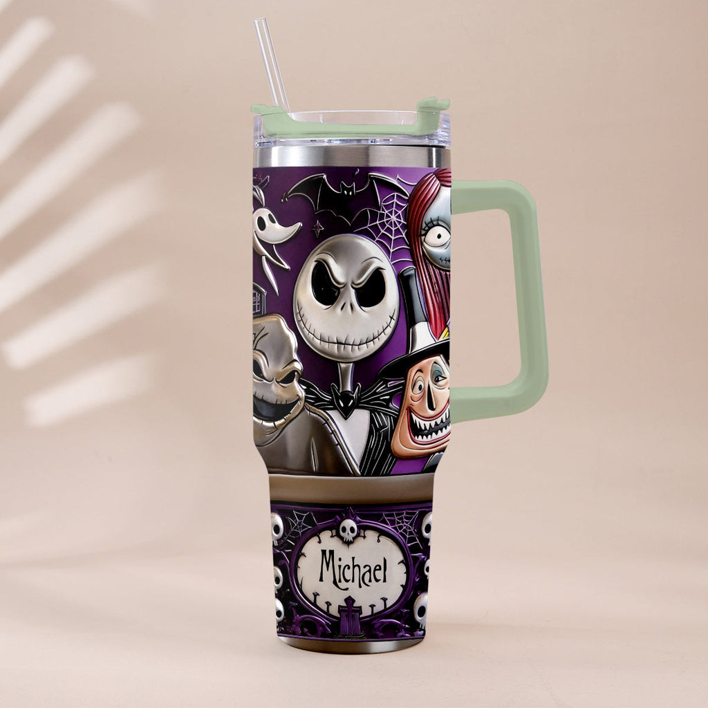 Personalized Nightmare Tumbler with Plush Charm Gift for Halloween Tumbler With Plush Charm GradoCreations