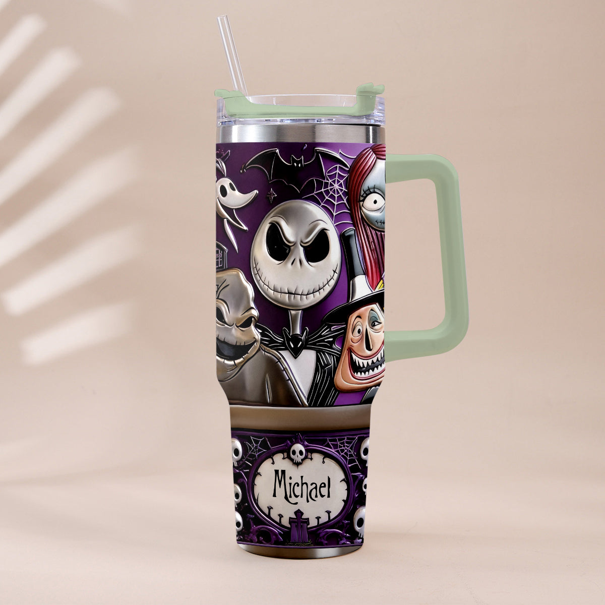 Personalized Nightmare Tumbler with Plush Charm Gift for Halloween Tumbler With Plush Charm GradoCreations