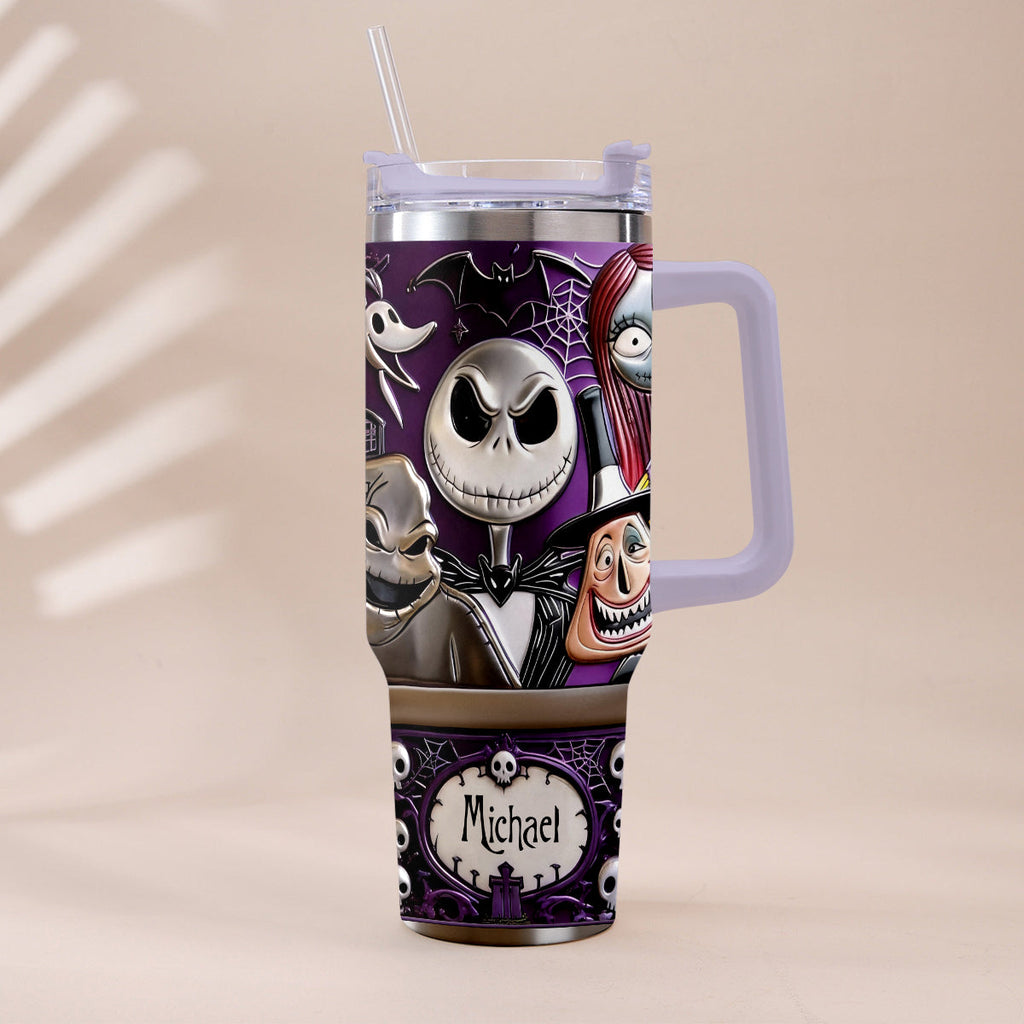 Personalized Nightmare Tumbler with Plush Charm Gift for Halloween Tumbler With Plush Charm GradoCreations