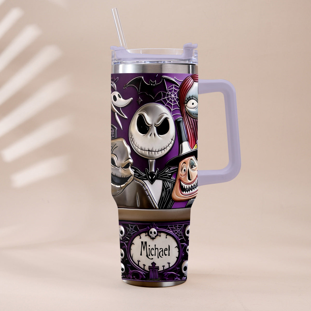 Personalized Nightmare Tumbler with Plush Charm Gift for Halloween Tumbler With Plush Charm GradoCreations