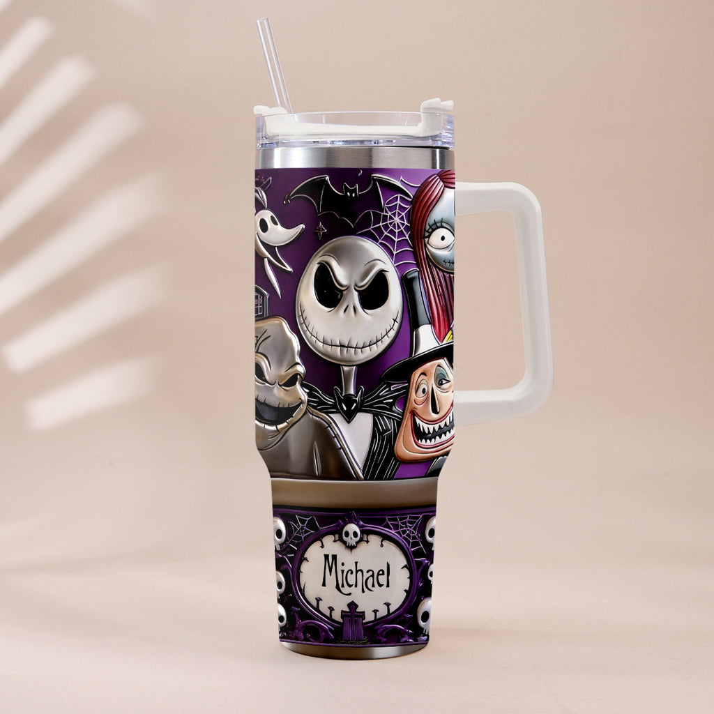 Personalized Nightmare Tumbler with Plush Charm Gift for Halloween Tumbler With Plush Charm GradoCreations