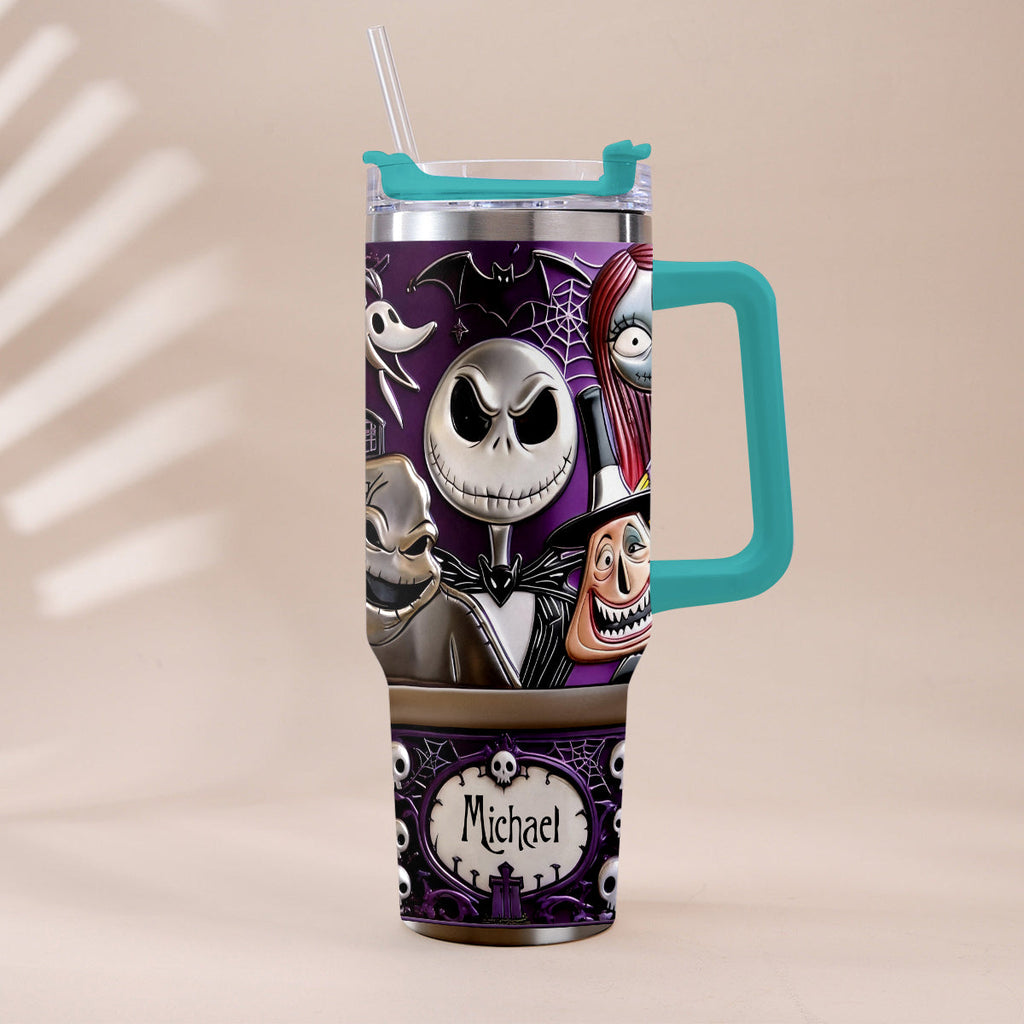Personalized Nightmare Tumbler with Plush Charm Gift for Halloween Tumbler With Plush Charm GradoCreations
