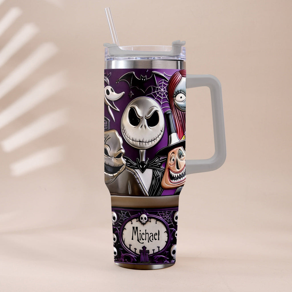 Personalized Nightmare Tumbler with Plush Charm Gift for Halloween Tumbler With Plush Charm GradoCreations