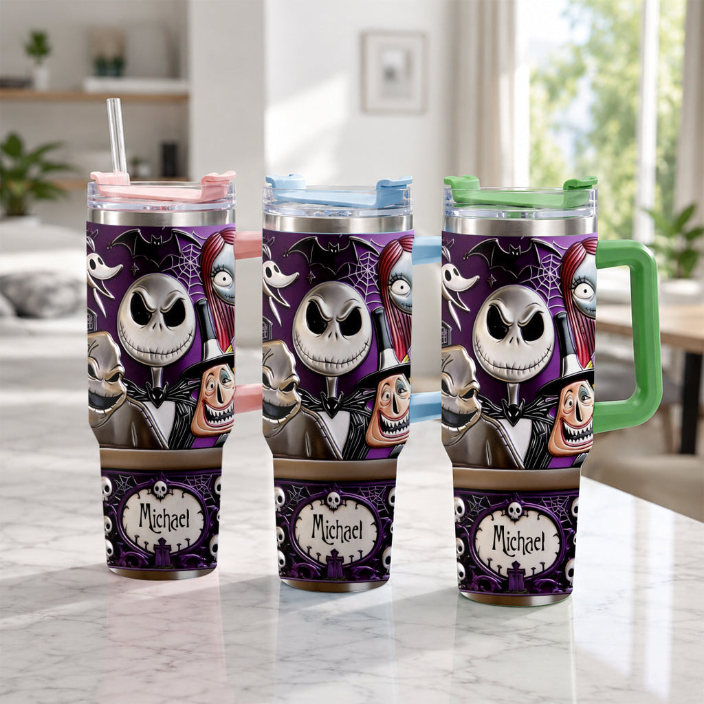 Personalized Nightmare Tumbler with Plush Charm Gift for Halloween Tumbler With Plush Charm GradoCreations