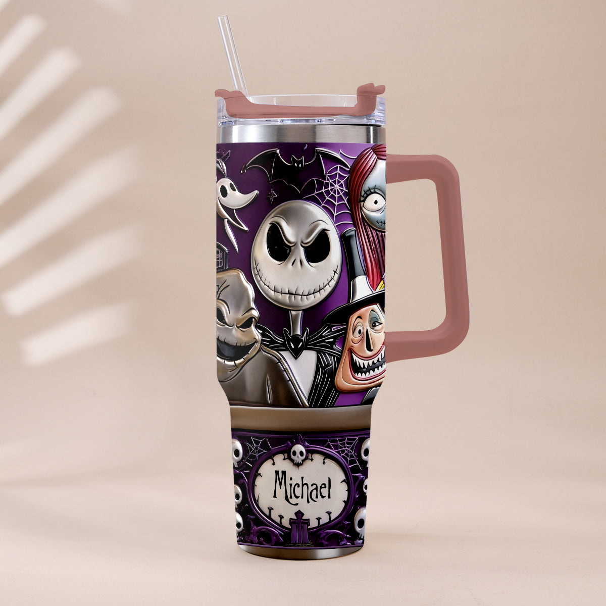 Personalized Nightmare Tumbler with Plush Charm Gift for Halloween Tumbler With Plush Charm GradoCreations