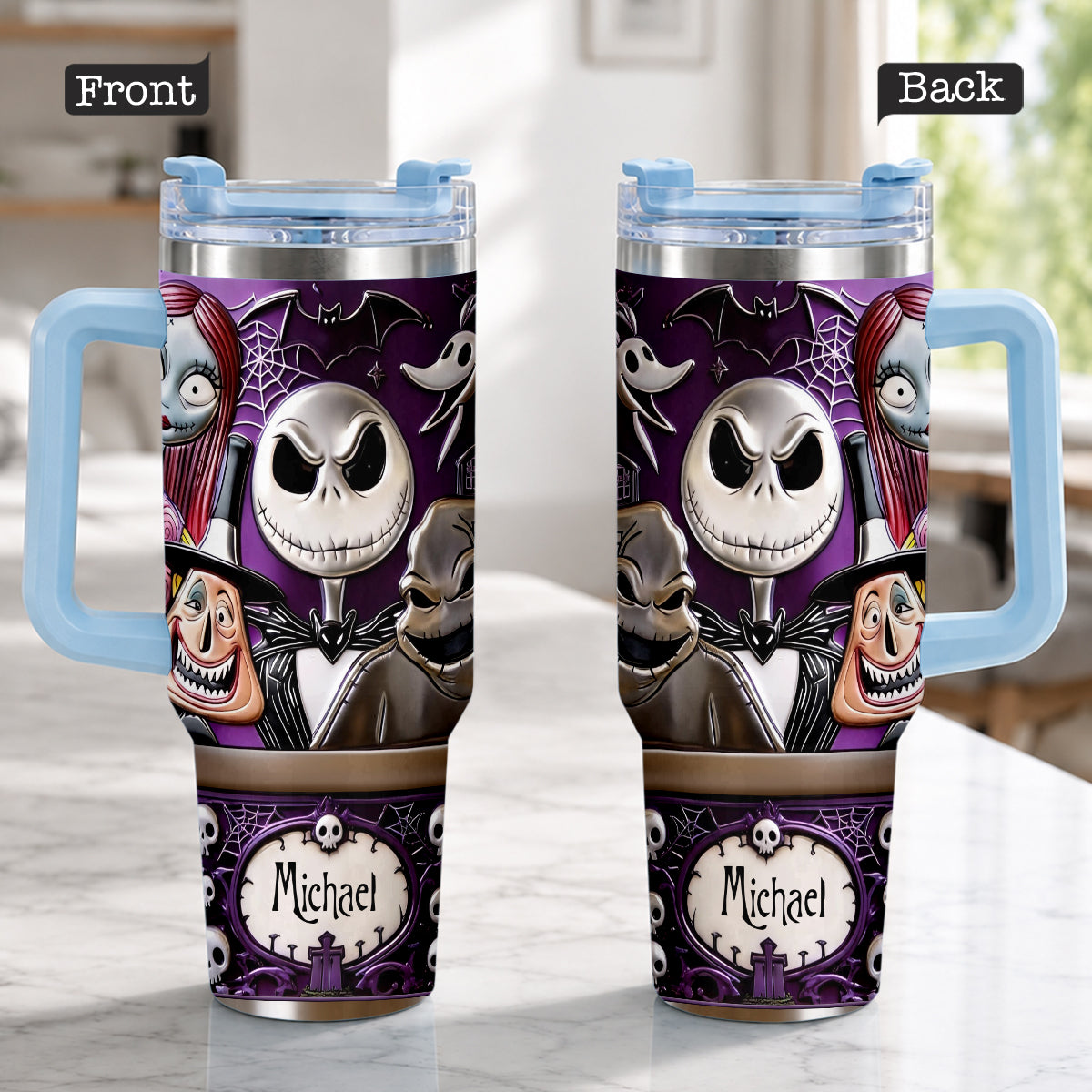 Personalized Nightmare Tumbler with Plush Charm Gift for Halloween Tumbler With Plush Charm GradoCreations