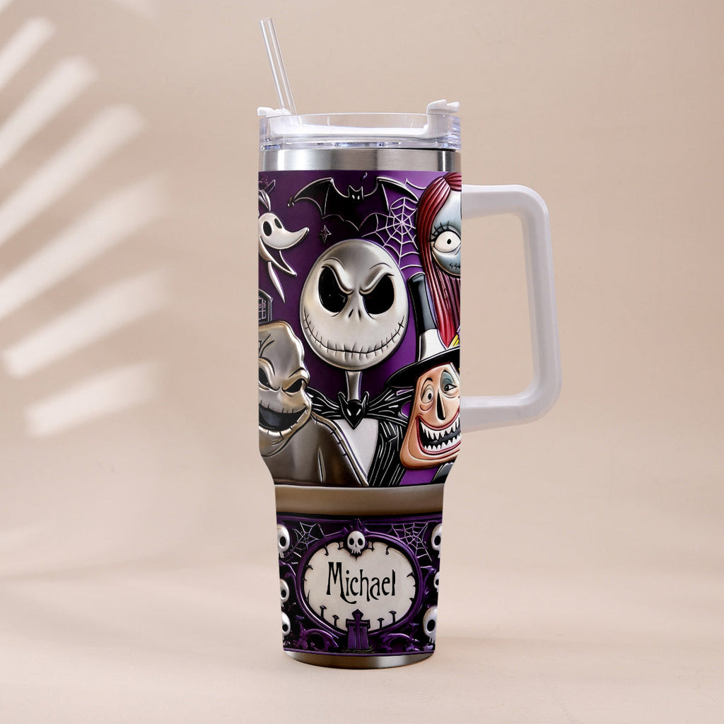 Personalized Nightmare Tumbler with Plush Charm Gift for Halloween Tumbler With Plush Charm GradoCreations