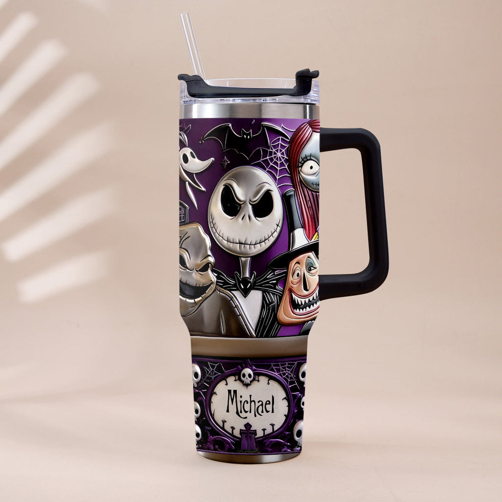 Personalized Nightmare Tumbler with Plush Charm Gift for Halloween Tumbler With Plush Charm GradoCreations