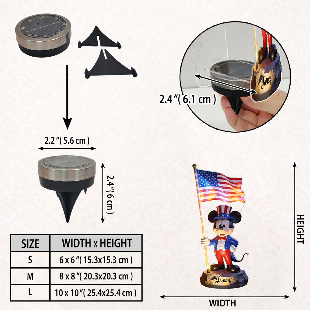 Personalized Solar Acrylic Light with 3D Printing for Independence Day Gift Solar Acrylic Light GradoCreations