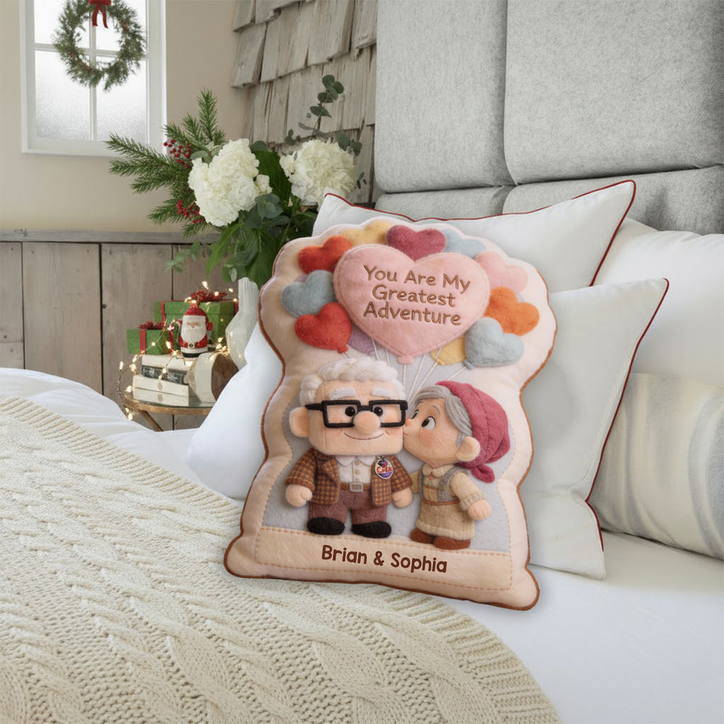 Personalized Faux Fur Shaped Pillow Custom Name Gift for Couple Faux Fur Shaped Pillow GradoCreations