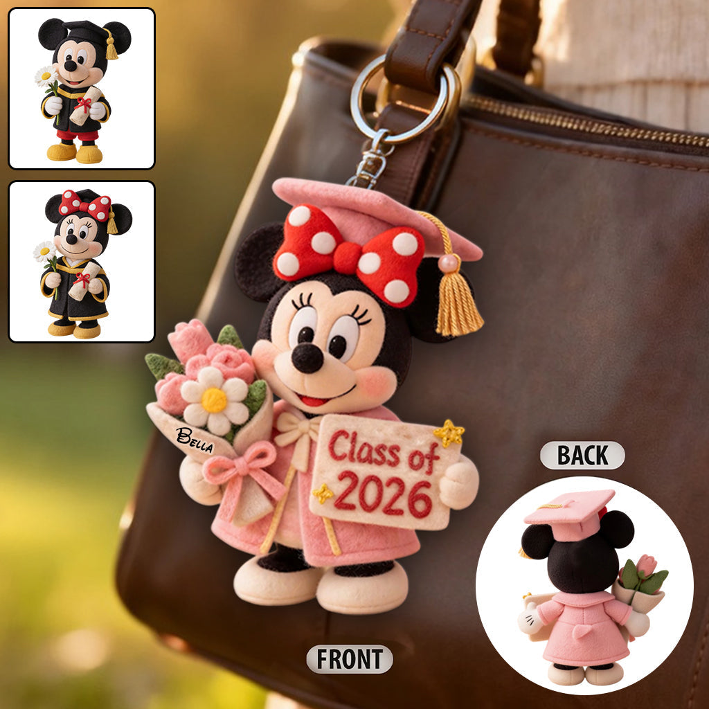 Personalized Graduation Plush Keychain Class of 2026 Gift Plush Keychain GradoCreations