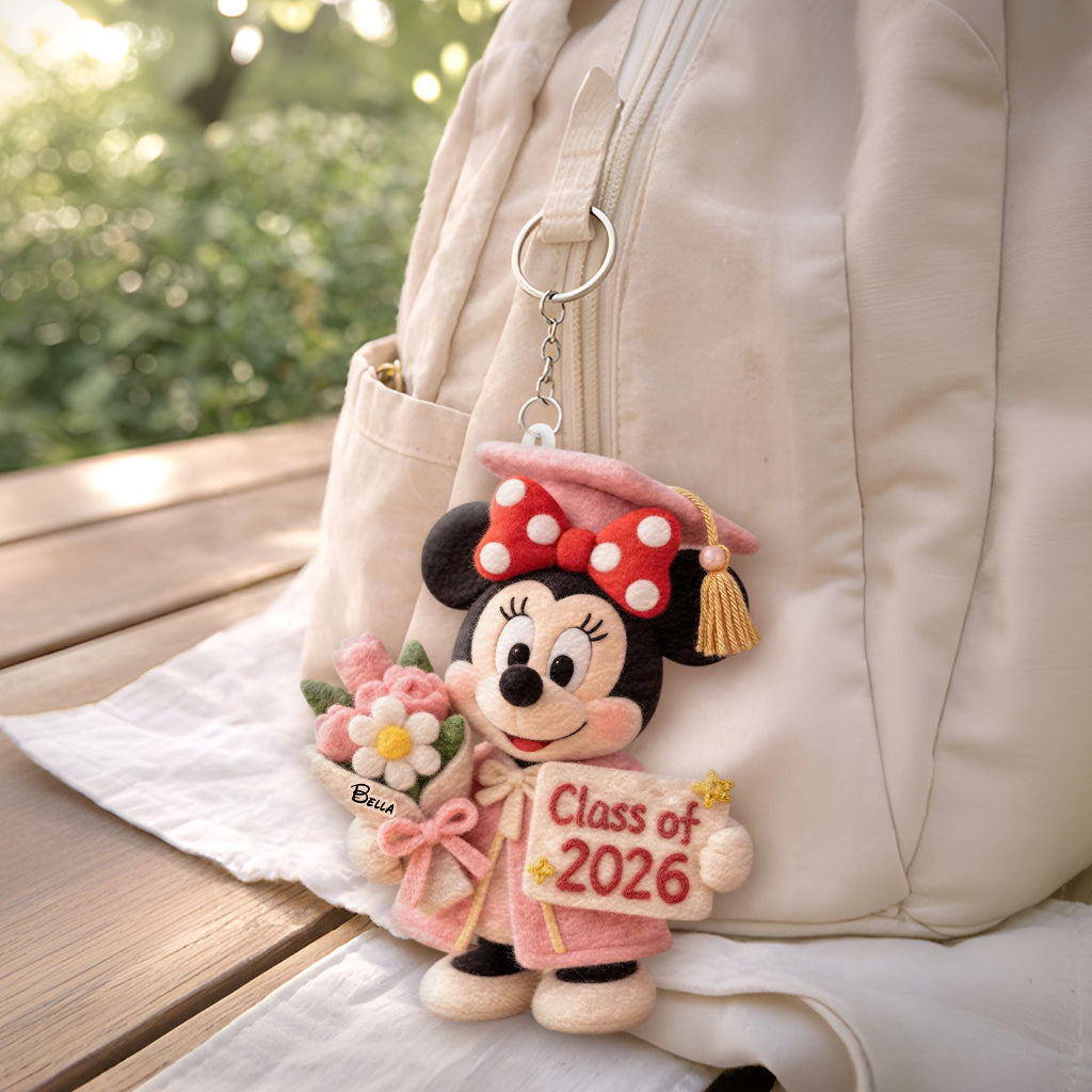 Personalized Graduation Plush Keychain Class of 2026 Gift Plush Keychain GradoCreations