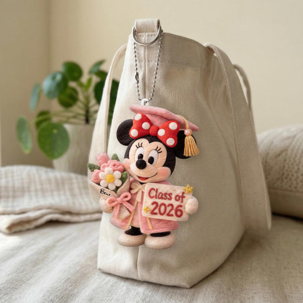 Personalized Graduation Plush Keychain Class of 2026 Gift Plush Keychain GradoCreations