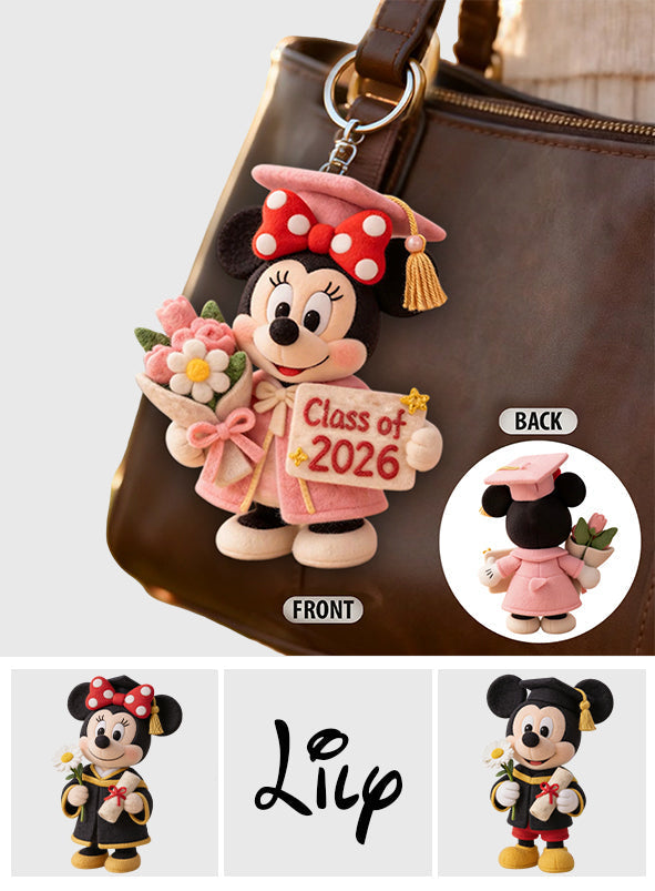 Personalized Graduation Plush Keychain Class of 2026 Gift Plush Keychain GradoCreations