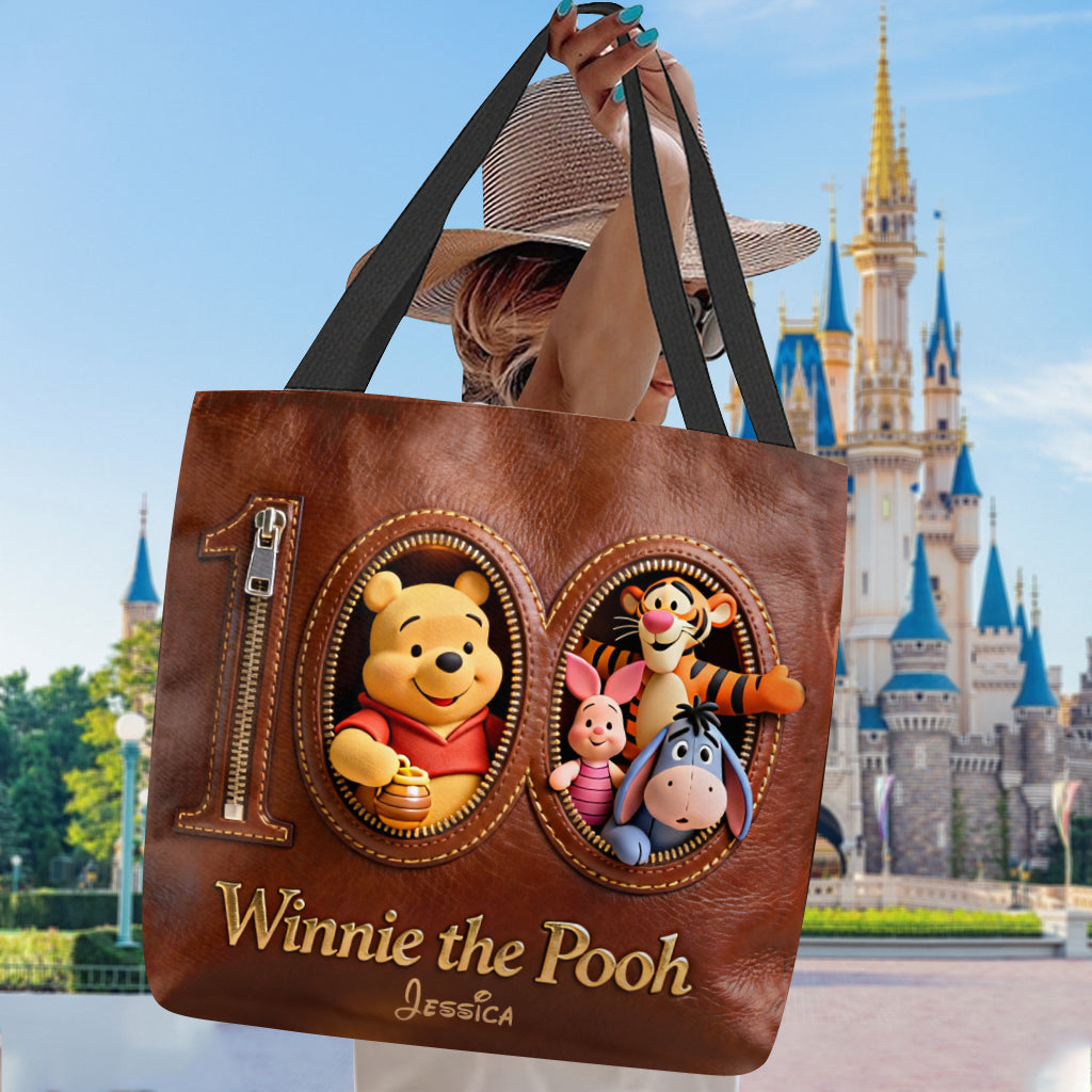 Personalized Winnie the Pooh 100th Anniversary Tote Bag Tote Bag GradoCreations