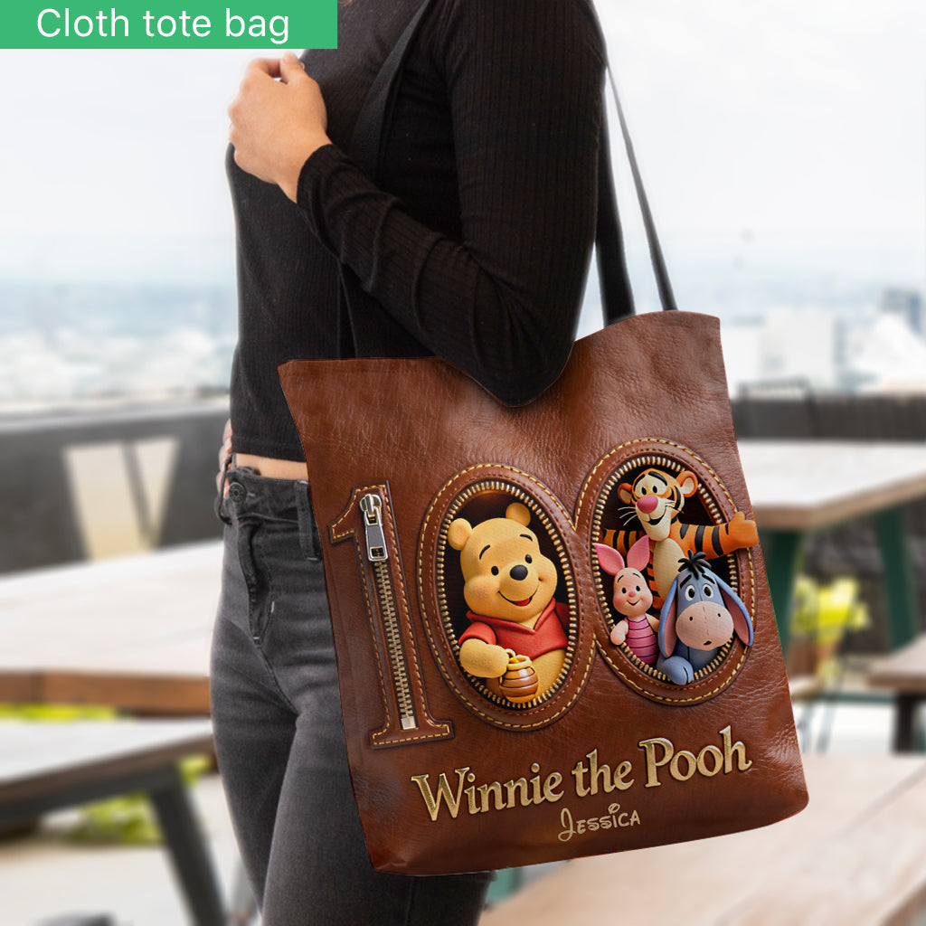 Personalized Winnie the Pooh 100th Anniversary Tote Bag Tote Bag GradoCreations