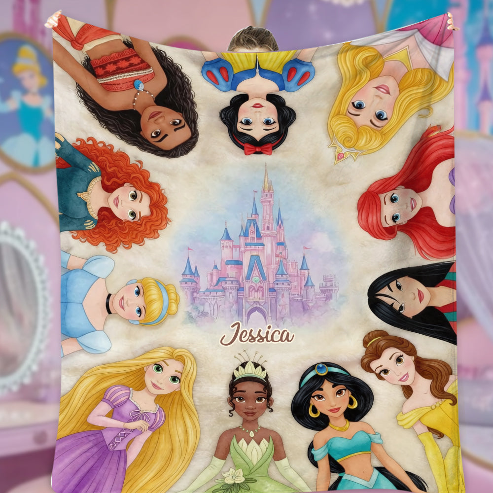 Personalized Princess Blanket Custom Name Gift for Kids Blanket GradoCreations