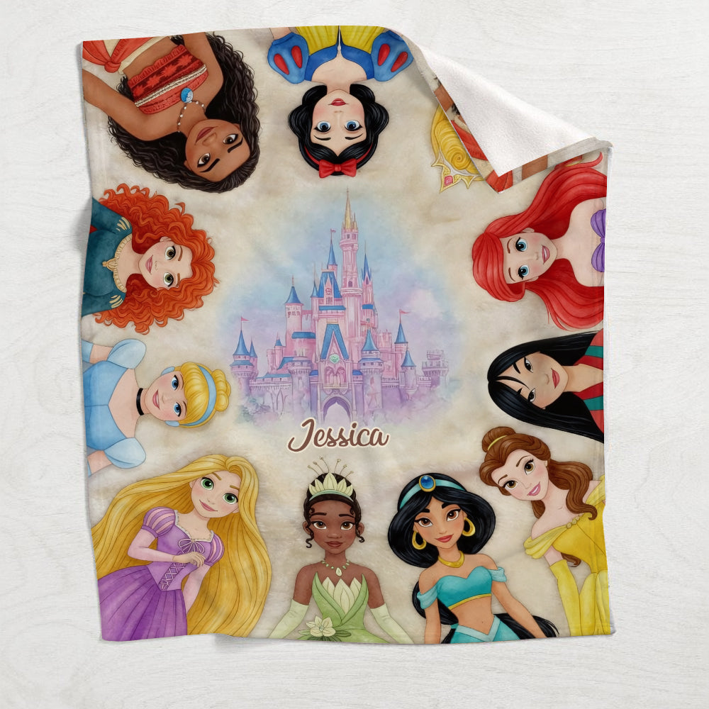 Personalized Princess Blanket Custom Name Gift for Kids Blanket GradoCreations