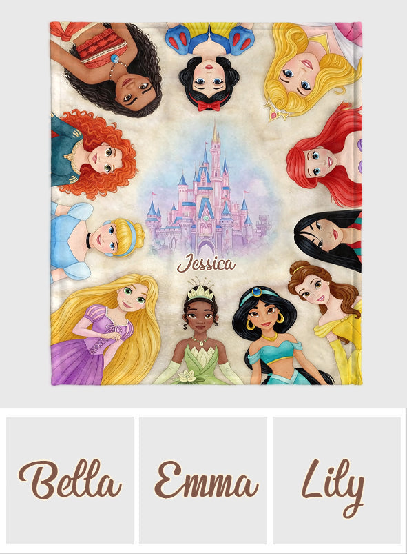Personalized Princess Blanket Custom Name Gift for Kids Blanket GradoCreations