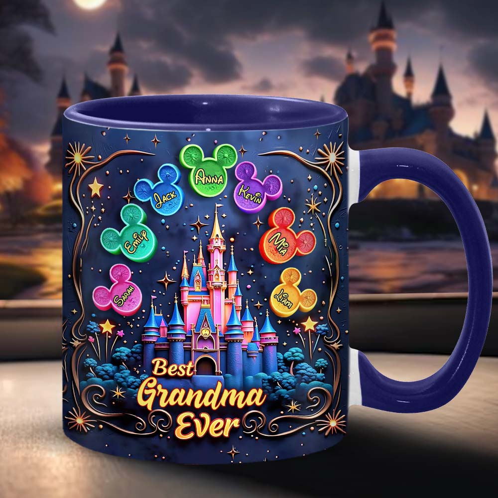 Personalized Accent Mug Best Grandma Ever Custom Names Gift Accent Mug GradoCreations