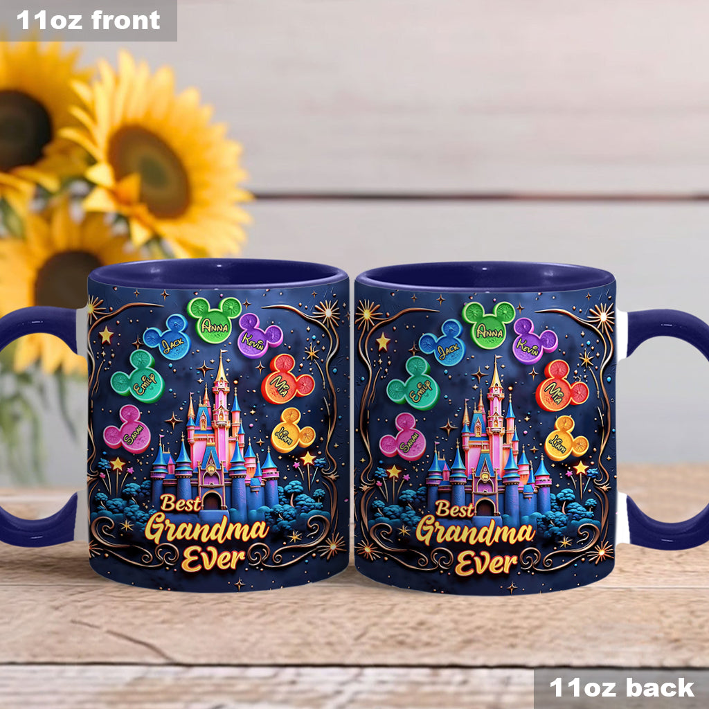 Personalized Accent Mug Best Grandma Ever Custom Names Gift Accent Mug GradoCreations