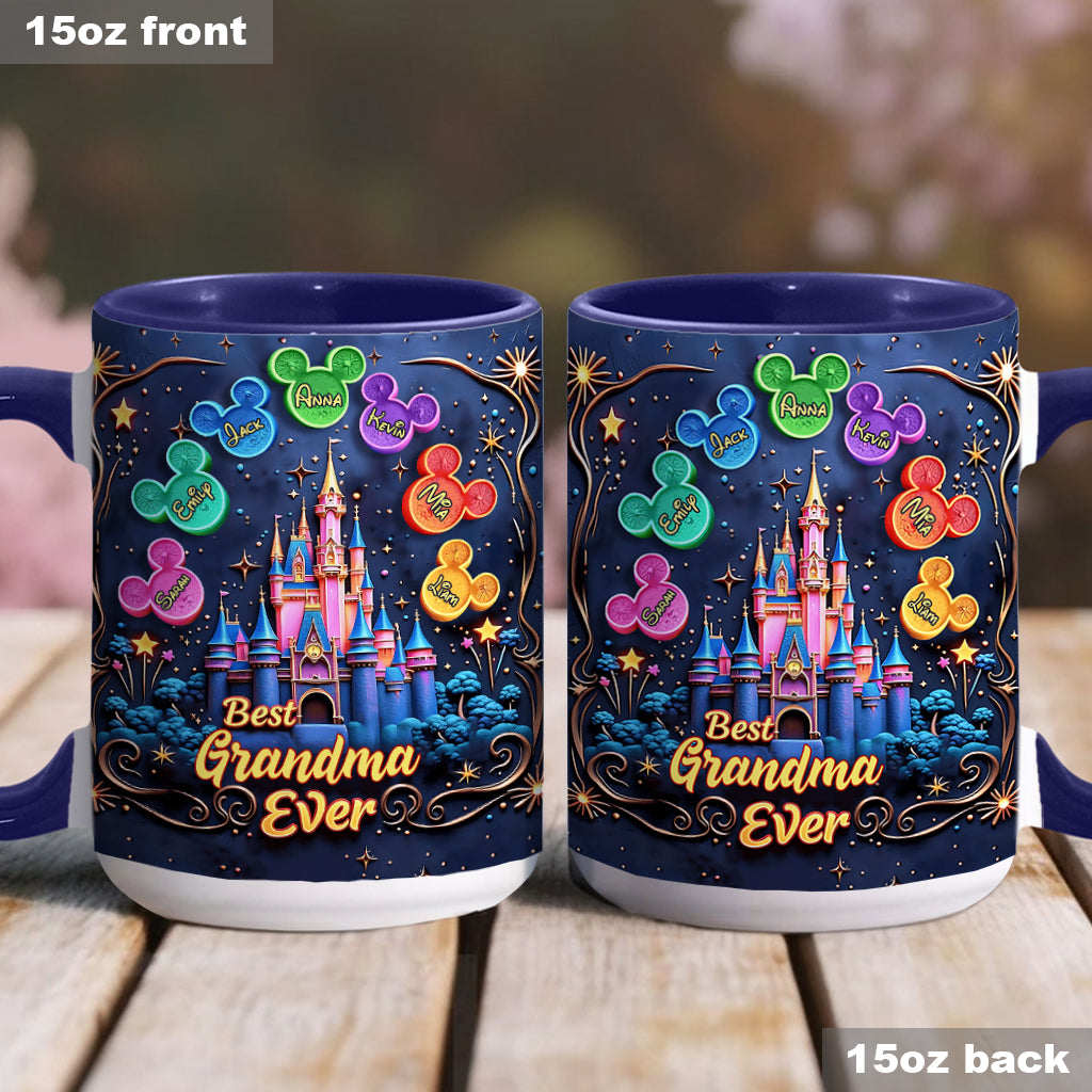 Personalized Accent Mug Best Grandma Ever Custom Names Gift Accent Mug GradoCreations