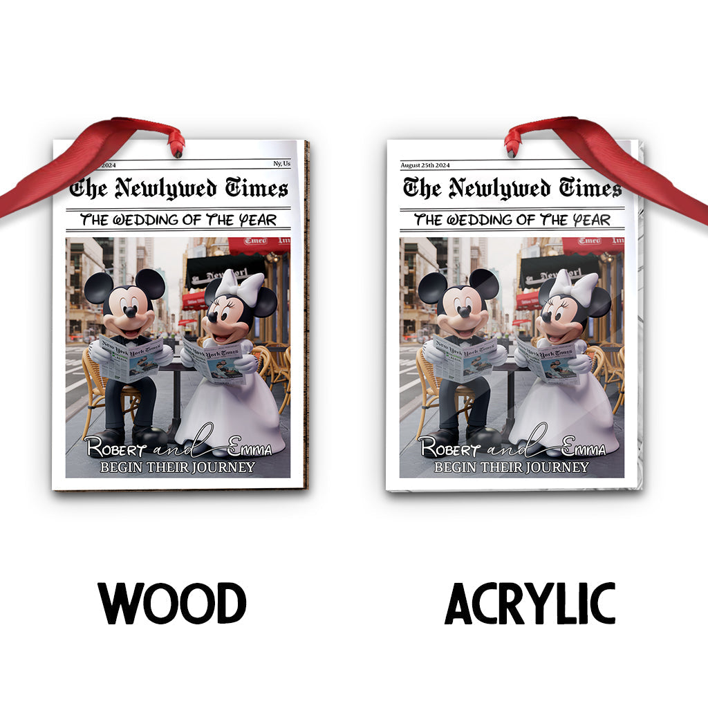 Personalized Acrylic Mouse Ornament Wedding Gift Decor Ornament GradoCreations
