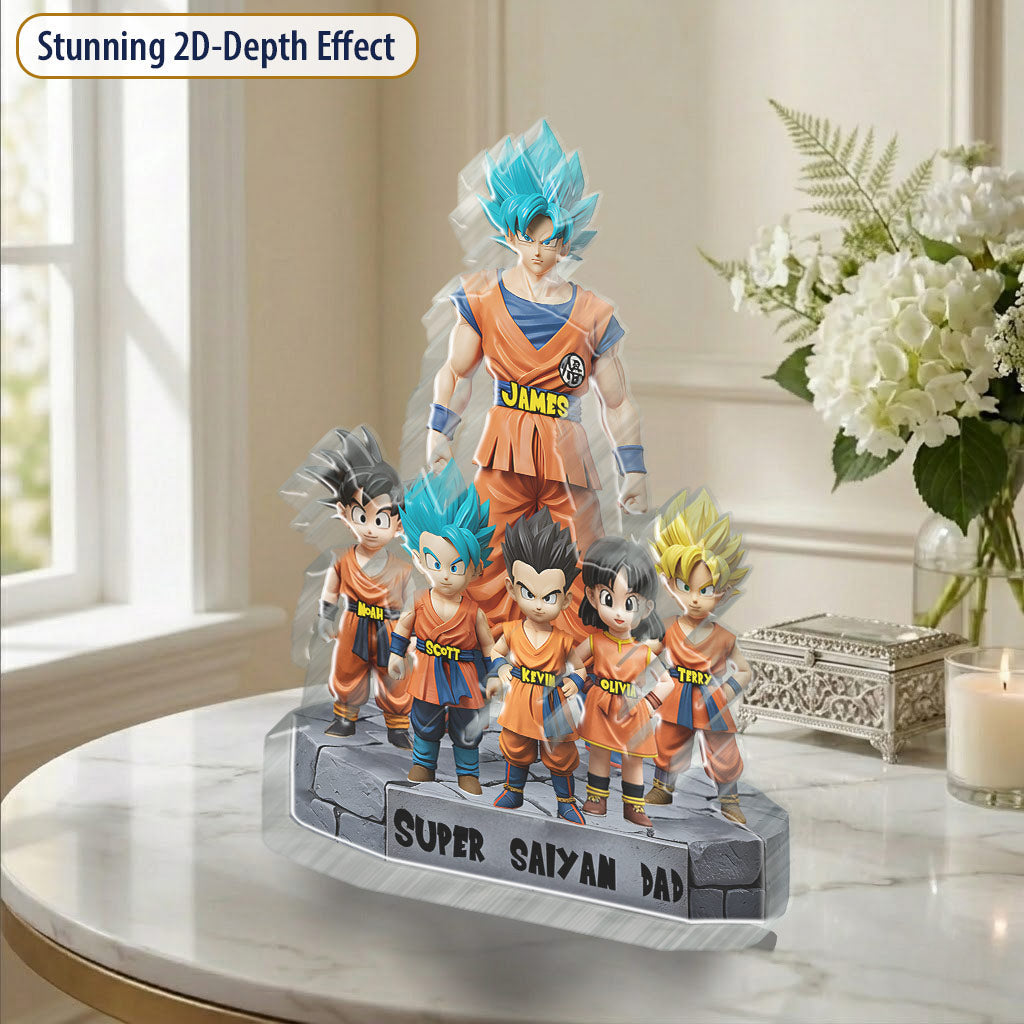 Personalized Super Saiyan Dad Acrylic Plaque Gift for Father's Day