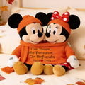 Custom Cartoon Mouse Couple Faux Fur Pillow Personalized Gift Faux Fur Shaped Pillow GradoCreations