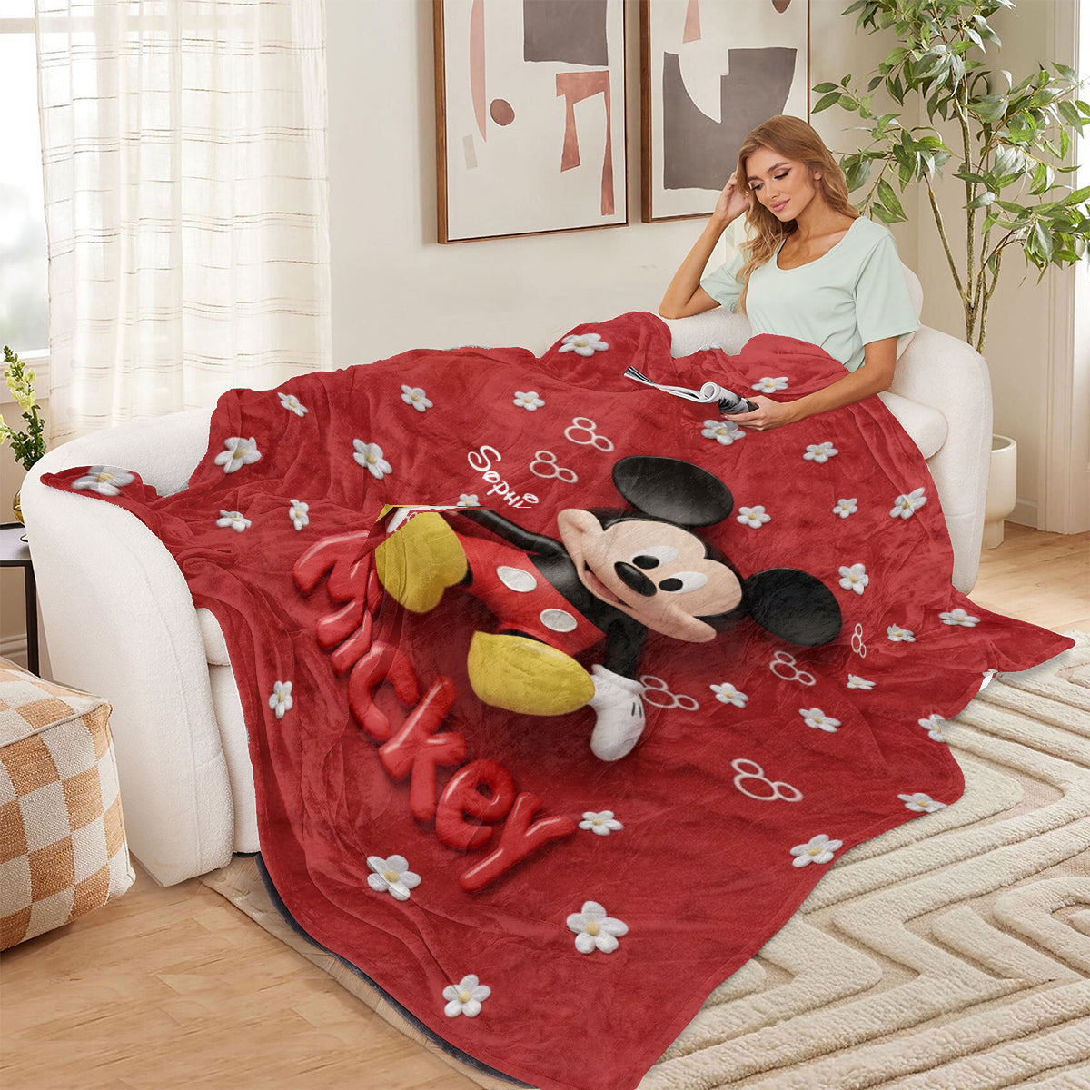 Personalized Mickey Mouse Wearable Blanket for Kids & Adults Wearable Blanket GradoCreations