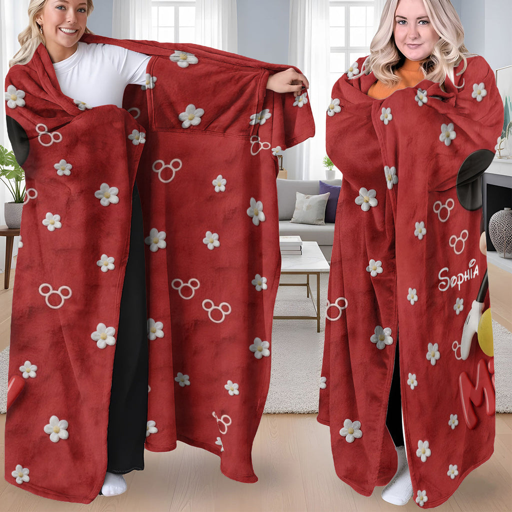 Personalized Mickey Mouse Wearable Blanket for Kids & Adults Wearable Blanket GradoCreations