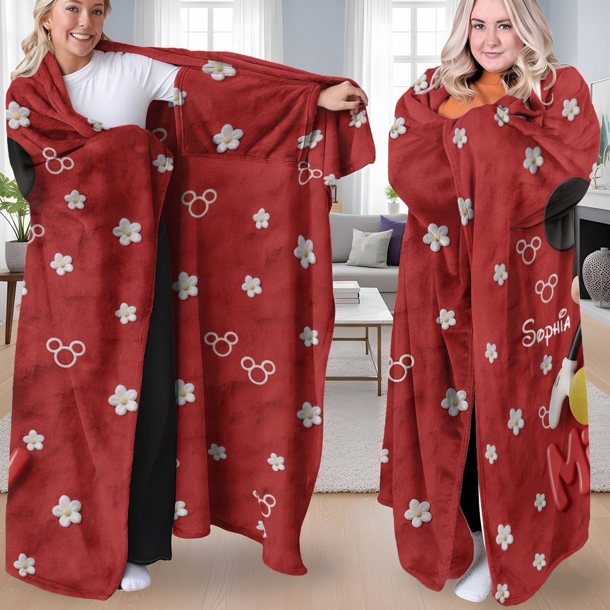 Personalized Mickey Mouse Wearable Blanket for Kids & Adults Wearable Blanket GradoCreations